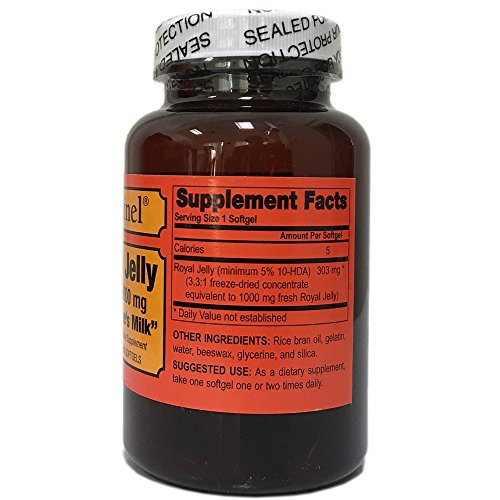 Sentinel Premium Royal Jelly Superfood 1000 mg, Protein Based, Bee’s Milk, Natural Skin and Health Nutritive Support, Made in USA, 100 Softgels