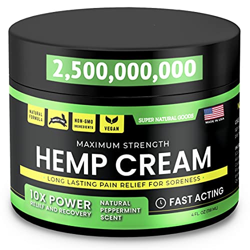 Hemp Cream - Made in USA - 4 fl oz - Fast Acting Cream with Arnica & Hemp Extract - Pain Relief Hemp Oil Cream for Inflammation, Skin, Back, Arthritis, Sore Muscle & Shoulder