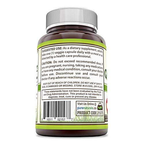 Pure Naturals Quercertin 500 Mg Veggie Capsules (Non-GMO)- Anti- inflammatory Support, Supports Cardiovascular and Immune Health* (120 Count)