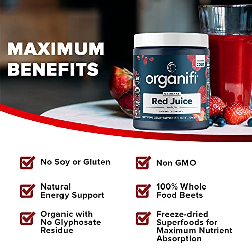 Organifi: Red Juice- Organic Superfood Powder - Energy Support - 3 Pack - Loaded with Antioxidants - Helps Support Energy