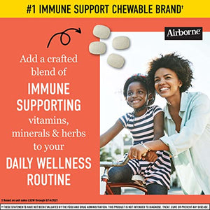 Airborne 1000mg Vitamin C Chewable Tablets with Zinc, Immune Support Supplement with Powerful Antioxidants Vitamins A C & E - (116 count bottle), Citrus Flavor, Gluten-Free