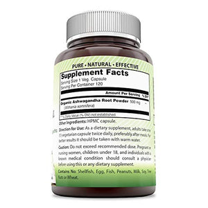 Amazing India Ashwagandha (Made with Organic Ashwagandha) 500 Mg 120 Veggie Capsules (Non-GMO) * Promotes Healthy Immunity Supports Stress Management and Promotes Vitality *