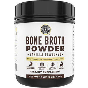 Bone Broth Protein Powder Vanilla 16oz, Grass Fed, Non-GMO Ingredients, Gut-Friendly*, Dairy Free Protein Powder, Low Carb, Keto Friendly Left Coast Performance