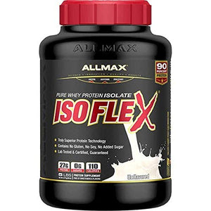 ALLMAX Nutrition - ISOFLEX Whey Protein Powder, Whey Protein Isolate, 27g Protein, unflavored, 5 Pound