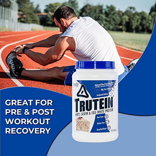 Body Nutrition Trutein Protein Powder - Birthday Cake 2lb, Keto-Drink Workout, Recovery