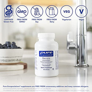 Pure Encapsulations Bacopa Monnieri | Supplement for Brain, Memory, Concentration, Mental Focus, Stress Support, and Cognitive Health* | 180 Capsules