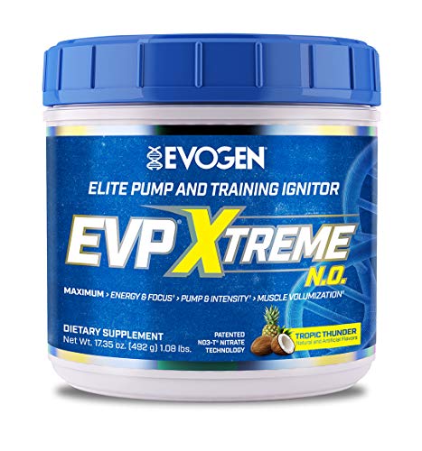 Evogen Nutrition EVP Xtreme NO | Arginine Nitrate, Beta-Alanine, Citrulline Pre-Workout, Nitric Oxide, Pumps | 40 Servings | Tropic Thunder