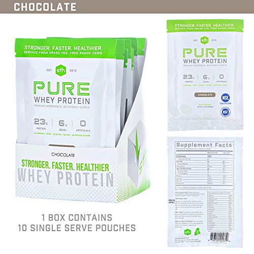 Pure Whey Protein Powder Chocolate Pack of 10 Single Serves
