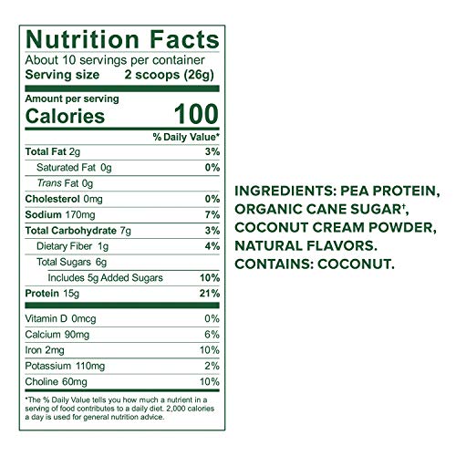 Vega Protein Made Simple, Vanilla, Stevia Free Vegan Plant Based Protein Powder, Healthy, Gluten Free, Pea Protein for Women and Men, 9.2 Ounces (10 Servings)