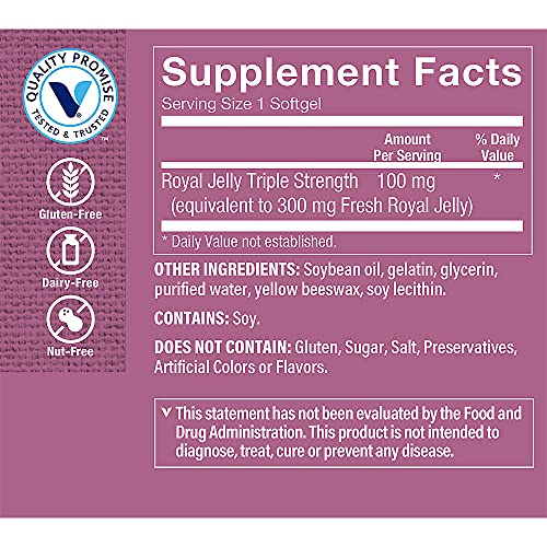 The Vitamin Shoppe Royal Jelly 300MG, Superfood Complex, Natural Food That Promotes Energy and Health, Once Daily (300 Softgels)