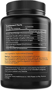 4-in-1 Turmeric Curcumin w Bioperine 2360mg (120 ct) | 95% Curcuminoids, Ginger Root, Garlic Pills, Black Pepper | Anti Inflammatory Joint Pain Heart Health | Made in The USA (120 Count (Pack of 2))