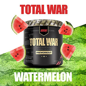 Redcon1 Total War PreWorkout - 30 Servings, Boost Energy, Increase Endurance and Focus, Beta-Alanine, Caffeine (Watermelon)