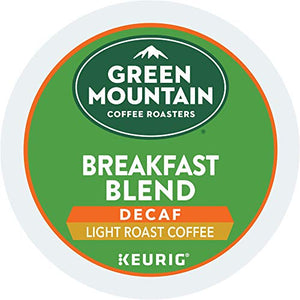 Green Mountain Coffee Roasters Decaf Breakfast Blend , Single-Serve Keurig K-Cup Pods, Light Roast Coffee, 32 Count