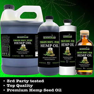 GreenIVe - Hemp Oil - Vegan Omegas - Cold Pressed - Exclusively on Amazon (8oz)