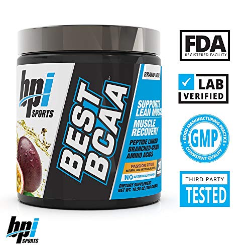 BPI Sports Best BCAA - The Building Blocks of Protein and Muscle - Supports Metabolism - Omega 6 - Passion Fruit, 30 Servings, 300 g