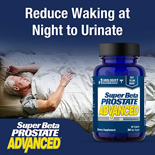 Super Beta Prostate Advanced Prostate Supplement for Men – Reduce Bathroom Trips, Promote Sleep, Support Urinary Health & Bladder Emptying. Beta Sitosterol not Saw Palmetto. (180 Caplets, 3-Pack)
