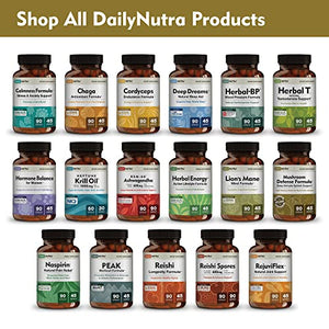 Mushroom Defense Formula by DailyNutra - Immune Support Supplement | Organic Mushrooms, Hot Water Extracted - Reishi, Chaga, Maitake, Shiitake & Turkey Tail (3-Pack)