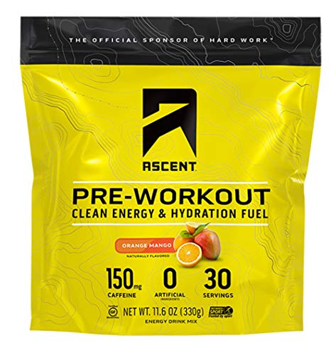 ASCENT Orange Mango Pre-Workout Hydration Fuel, 11.6 OZ