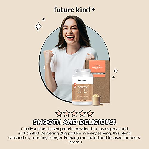 Vegan Protein Powder by Future Kind. Plant Based Shake for Muscle Growth & Weight, Organic Soy-Free Pea Protein Powder. Sugar-Free, Dairy-Free & Gluten-Free Plant Protein Powder Vanilla, 34 Servings.