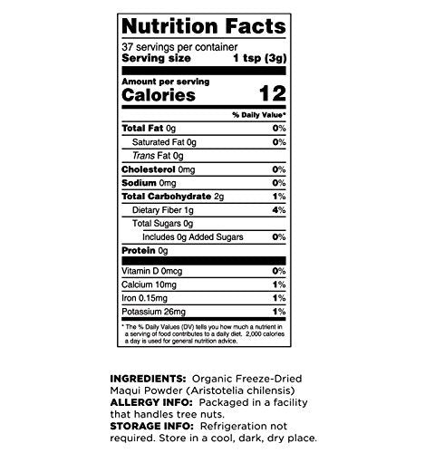 Terrasoul Superfoods Organic Maqui Berry Powder, 8 Oz (2 Pack) - Freeze-Dried | Antioxidants