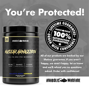 Nuclear Armageddon Pre Workout Powder by Anabolic Warfare – Pre-Workout for Men & Women with L-Citrulline, Beta Alanine Powder and Caffeine (Ballistic Berry Lemonade - 30 Servings)