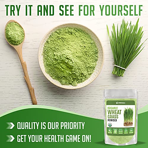 XPRS Nutra Organic Wheatgrass Powder - Whole Leaf Wheat Grass Powder - Made from Wheat Grass Powdered Organic Leaves - Vegan Friendly, Clean Sourced Organic Wheatgrass Powder (4 oz)