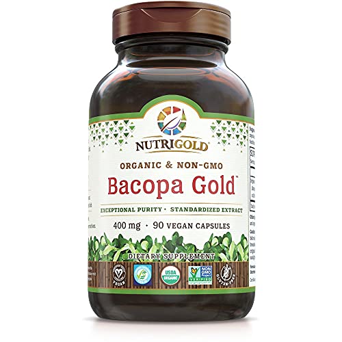 Bacopa Gold - 90 Plantcaps, Memory Enhancement Supplement with Organic Bacopa Monnieri Extract Powder