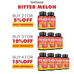 Bitter Melon Extract Capsules equivalent to 9500mg & Neem, Fenugreek, Curcumin, Garlic, Papaya, 5 Months Supply | Lower Balance Blood Sugar Pressure, Support Digestive |Boots Immune System Supplements