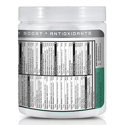 Generation Greens Powder | Organic Superfood Powder with Spirulina, Chlorella, Wheat Grass | 60 Powerful Super Foods, Probiotics, Enzymes | GMO Free (15 Servings, Delicious Orange)