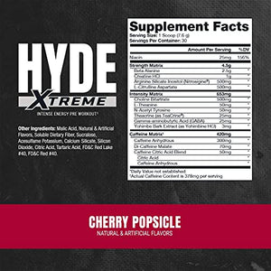 ProSupps® Mr. Hyde® Xtreme (Former NitroX) Pre-Workout Powder Energy Drink - Intense Sustained Energy, Pumps & Focus with Beta Alanine, Creatine & Nitrosigine, (30 Servings, Cherry Popsicle)