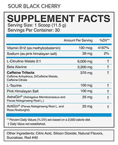 eFlow Nutrition Enrage Black High Stimulant Pre Workout Supplement - Preworkout Powder to Boost Energy, Pumps and Strength - 3 Flavors (30 Servings) (Sour Black Cherry)