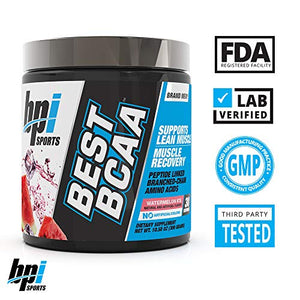 BPI Sports Best BCAA - BCAA Powder - Branched Chain Amino Acids - Muscle Recovery - Muscle Protein Synthesis - Lean Muscle - Improved Performance – Hydration – Watermelon Ice - 30 Servings - 10.58 oz.