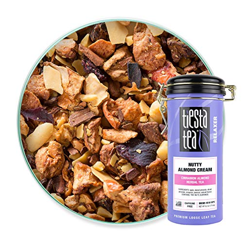 Tiesta Tea - Nutty Almond Cream, Loose Leaf Cinnamon Almond Herbal Tea, Non-Caffeine, Hot & Iced Tea, 6.2 oz Tin - 50 Cups, Natural Flavored, No Artificals, Herbal Tea Loose Leaf