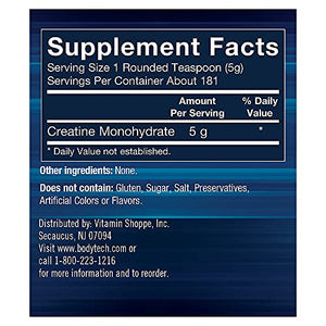 100 Pure Creatine Monohydrate Unflavored 5 GM/Serving Supports Muscle Strength Mass (32 Ounce Powder) by BodyTech