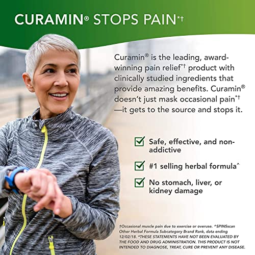 Terry Naturally Curamin - 60 Vegan Capsules - Non-Addictive Pain Relief Supplement with Curcumin from Turmeric, Boswellia & DLPA - Non-GMO, Gluten-Free - 20 Servings