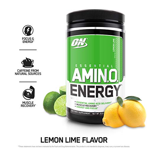 Optimum Nutrition Amino Energy - Pre Workout with Green Tea, BCAA, Amino Acids, Keto Friendly, Green Coffee Extract, Energy Powder - Lemon Lime, 30 Servings