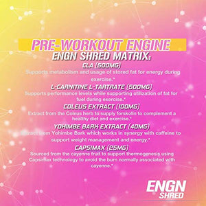 Evlution Nutrition ENGN Shred Pre Workout Powder, Energy, 30 Servings (Pink Lemonade)