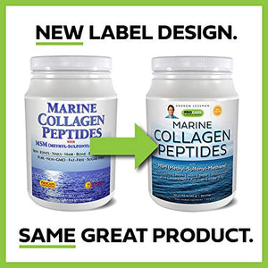 Andrew Lessman Marine Collagen Peptides Powder & MSM 30 Servings - Supports Radiant Smooth Soft Skin, Comfortable Joints. 100% Pure. Super Soluble No Fishy Flavor No Additives Non-GMO