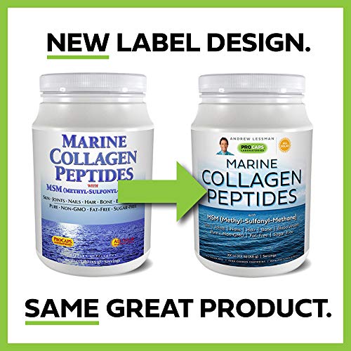 Andrew Lessman Marine Collagen Peptides Powder & MSM 120 Servings - Supports Radiant Smooth Soft Skin, Comfortable Joints. 100% Pure. Super Soluble No Fishy Flavor No Additives Non-GMO