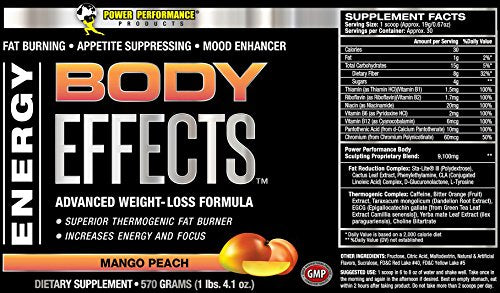 Power Performance Products Body Effects Pre Workout Supplement, Mango Peach, 570 grams (1lbs. 4.1oz)