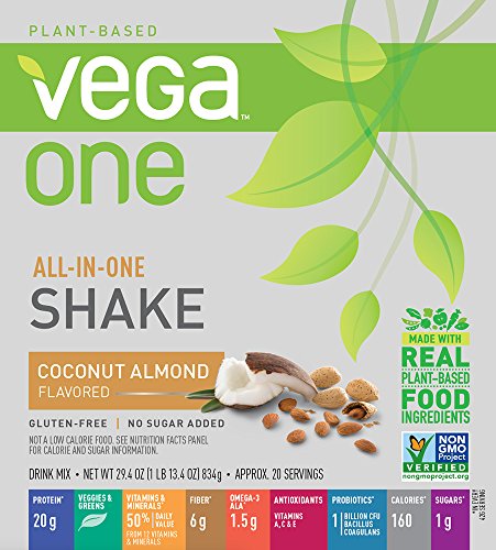 Vega One All-In-One Nutrition Shake Coconut Almond (20 servings) - Plant Based Vegan Protein Powder, Non Dairy, Gluten Free, Non GMO, 29.4 Ounce (Pack of 1)
