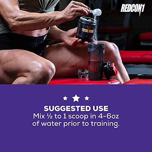 Redcon1 Total War Preworkout Powder - 30 Servings, Boost Energy, Increase Endurance and Focus, Beta-Alanine, 350mg Caffeine, Citrulline Malate, Nitric Oxide Booster - Keto Friendly (Sour Gummy Bear)