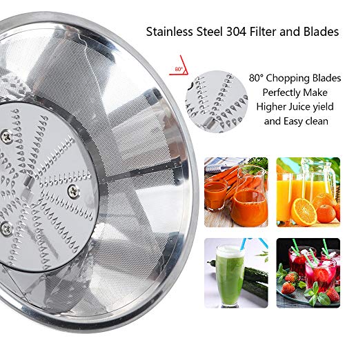 VIGIND Juicer Extractor,Juicer Machine,Centrifugal Juicer,Wide 3” Feed Chute,3 Speed Stainless Steel Centrifugal Juicer for Fruits and Vegetables, with Non-Slip Feet, Easy to Clean,with a brush