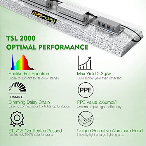 MARS HYDRO Grow Tent Kit Complete 2x4ft TSL 2000W LED Grow Light Dimmable Grow Tent Complete System, 24"x48"x70" Hydroponic Grow Tent 1680D Growing Tent Set Full Spectrum Grow Kit