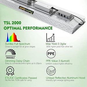 MARS HYDRO Grow Tent Kit Complete 2x4ft TSL 2000W LED Grow Light Dimmable Grow Tent Complete System, 24"x48"x70" Hydroponic Grow Tent 1680D Growing Tent Set Full Spectrum Grow Kit