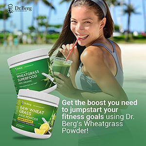 Dr. Berg's Wheatgrass Superfood Powder - Raw Juice Organic Ultra-Concentrated Rich in Vitamins & Nutrients - Chlorophyll & Trace Minerals - 60 Servings - Gluten-Free Non-GMO - 5.3 oz (1 Pack)