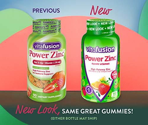 Vitafusion Power Zinc Gummy Vitamins, Strawberry Tangerine, 90 Count