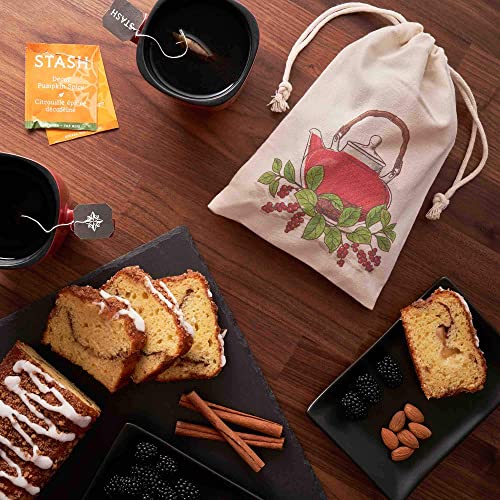 Stash Tea Bags Sampler - Caffeinated and Caffeine Free Variety Pack Gift Set - Individually Wrapped Packets - 50 Count, 50 Flavors /w Handmade Cotton Pouch