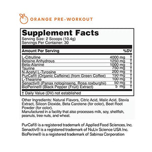 Bad Athletics Orange Pre Workout Powder for Women | Naturally Flavored and Sweetened | Energy, Focus and Endurance