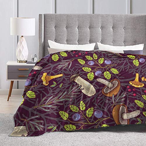 ARTIEMASTER Forest Mushroom House Blanket Soft and Lightweight Flannel Throw Suitable for Use in Bed, Living Room and Travel 50"x40" for Kid